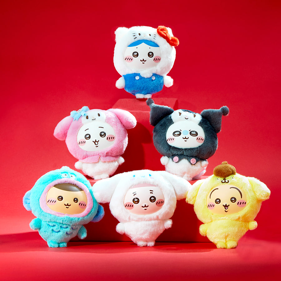 Chiikawa × Sanrio Characters Kiramekko Plush Mascot Keychain (Momonga × Kuromi) Accessory Jazwares LLC