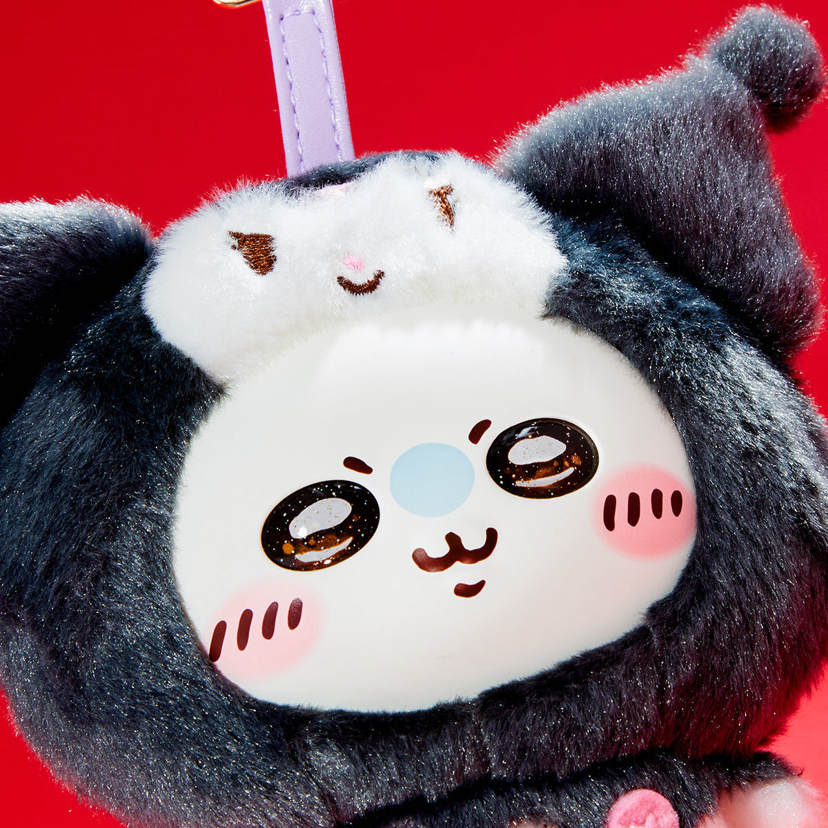 Chiikawa × Sanrio Characters Kiramekko Plush Mascot Keychain (Momonga × Kuromi) Accessory Jazwares LLC