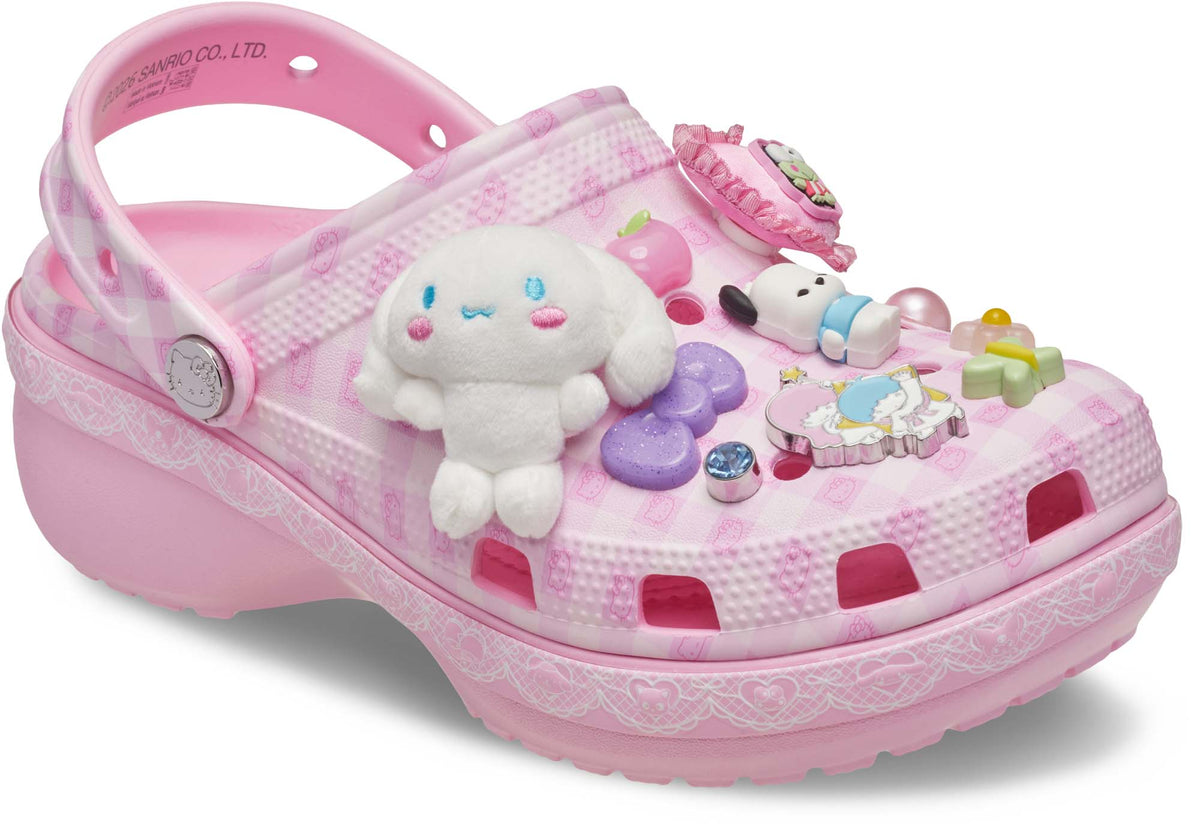 Hello Kitty and Friends x Crocs Adult Pink Gingham Classic Platform Clog Shoes Crocs