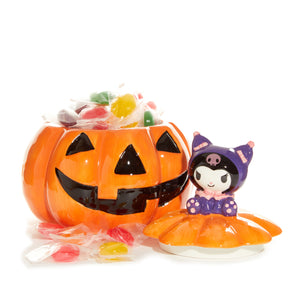 Kuromi Jack-O-Lantern Lidded Ceramic Candy Bowl Home Goods Blue Sky