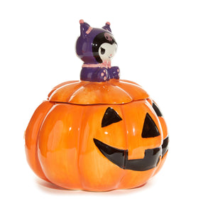 Kuromi Jack-O-Lantern Lidded Ceramic Candy Bowl Home Goods Blue Sky
