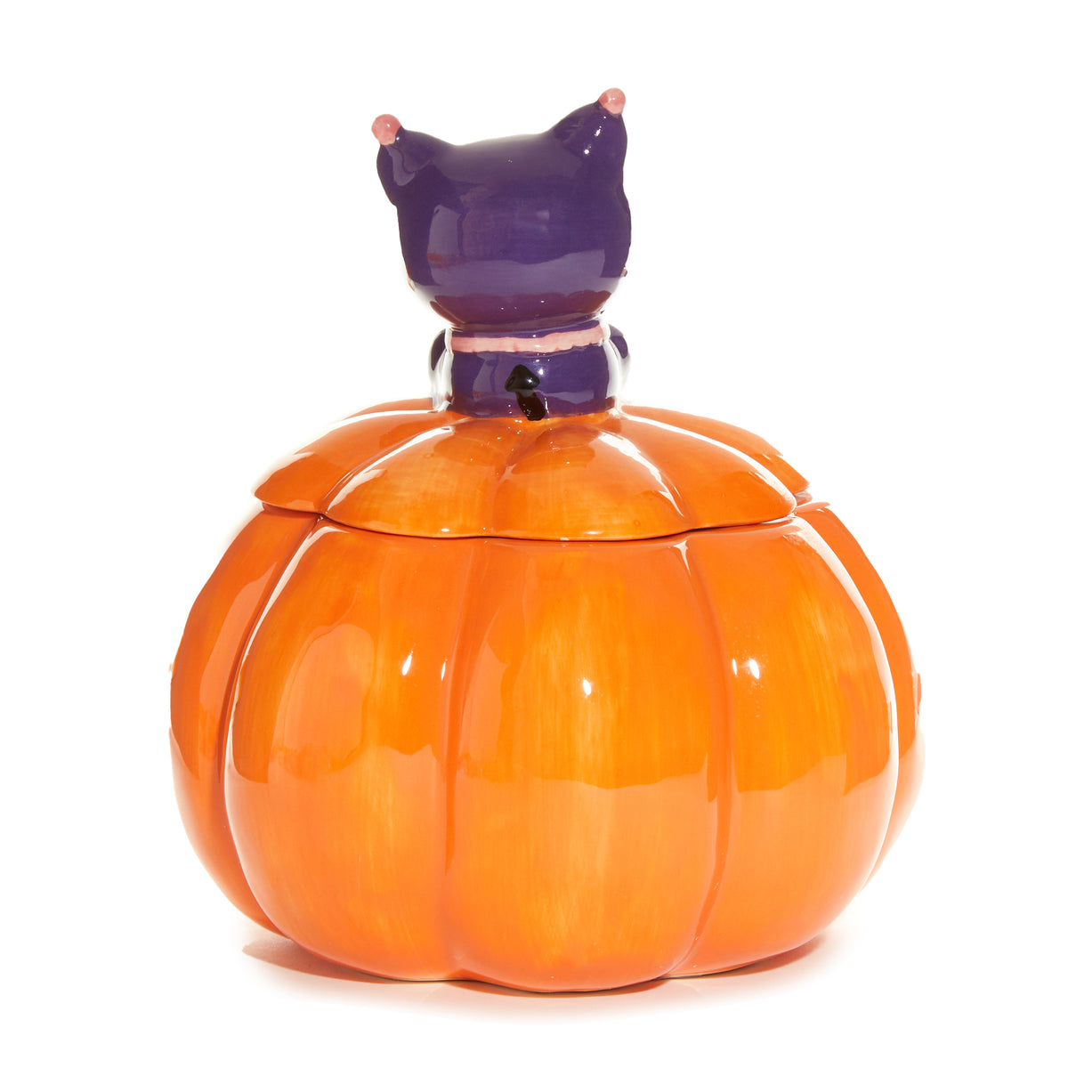 Kuromi Jack-O-Lantern Lidded Ceramic Candy Bowl Home Goods Blue Sky