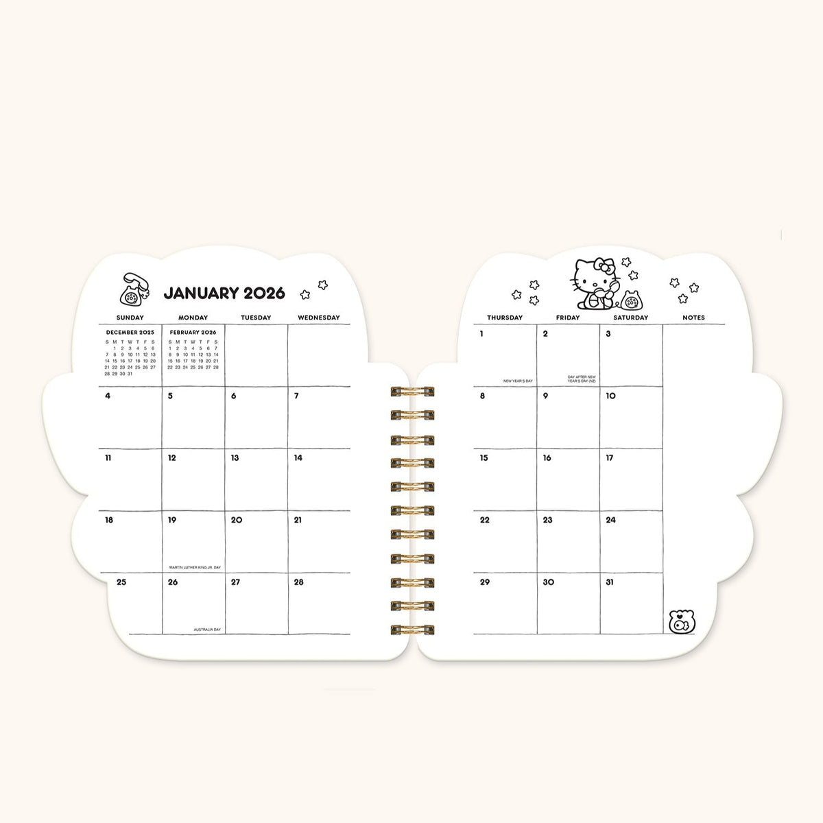 Hello Kitty x Studio Oh! 2026 Playful Pink Die-Cut Weekly Planner Stationery Studio Oh!
