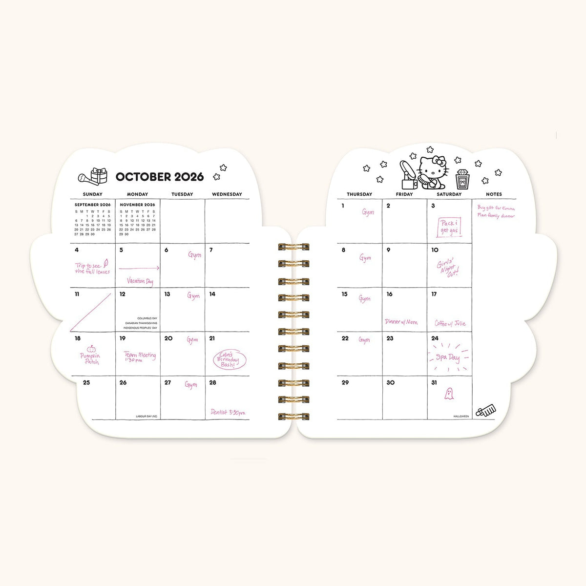 Hello Kitty x Studio Oh! 2026 Playful Pink Die-Cut Weekly Planner Stationery Studio Oh!