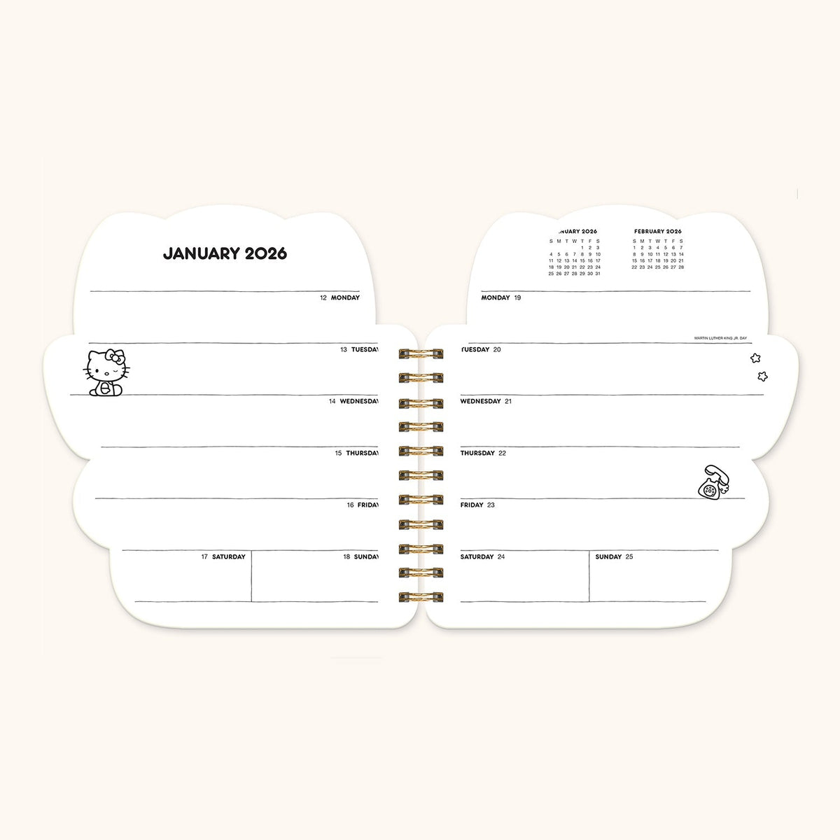 Hello Kitty x Studio Oh! 2026 Playful Pink Die-Cut Weekly Planner Stationery Studio Oh!