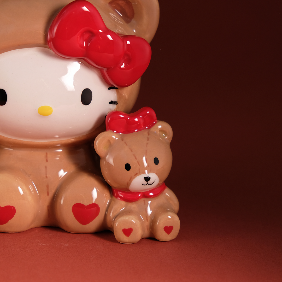 Hello Kitty & Teddy Bear Love Ceramic Figurine Home Goods Blue Sky