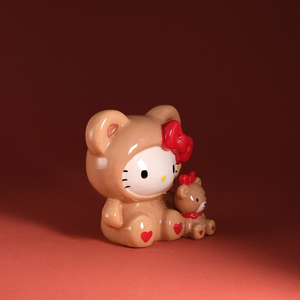 Hello Kitty & Teddy Bear Love Ceramic Figurine Home Goods Blue Sky