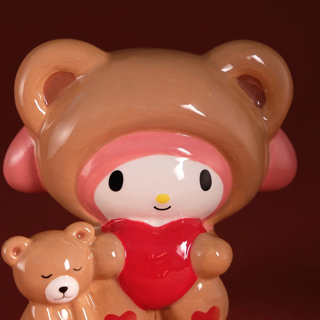 My Melody & Teddy Bear Love Ceramic Figurine Home Goods Blue Sky