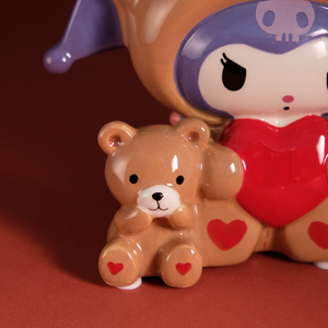 Kuromi & Teddy Bear Love Ceramic Figurine Home Goods Blue Sky