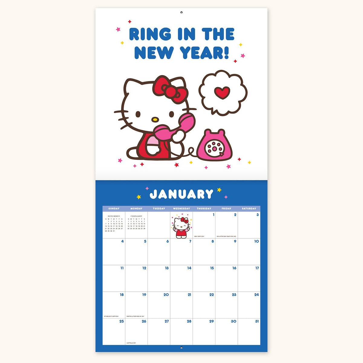 Hello Kitty x Studio Oh! 2026 Playful Pink Wall Calendar