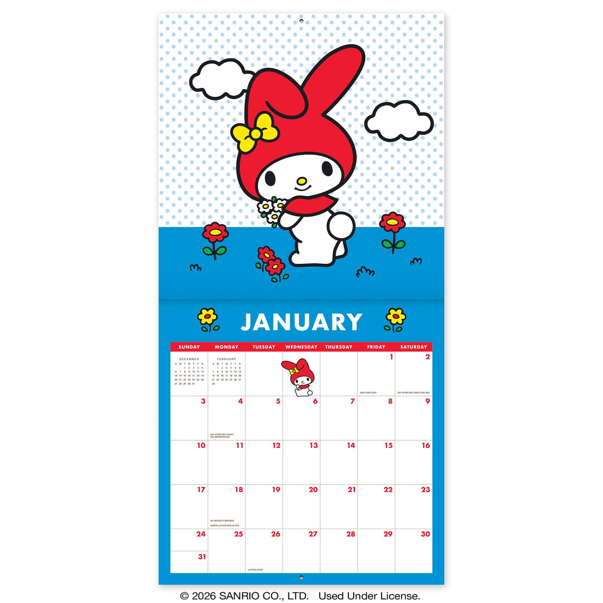 Hello Kitty and Friends 2027 Retro Wall Calendar