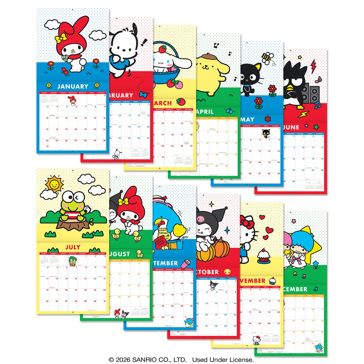 Hello Kitty and Friends 2027 Retro Wall Calendar