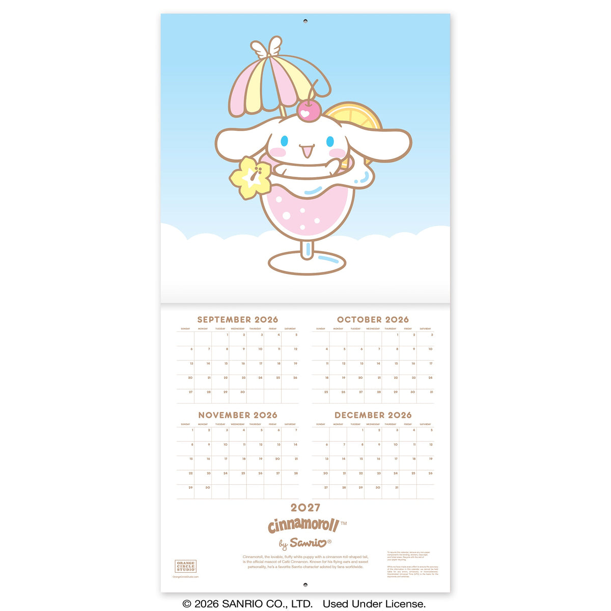 Cinnamoroll 2027 Classic Wall Calendar