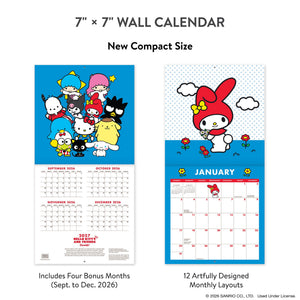 Hello Kitty and Friends 2027 Petite Retro Wall Calendar