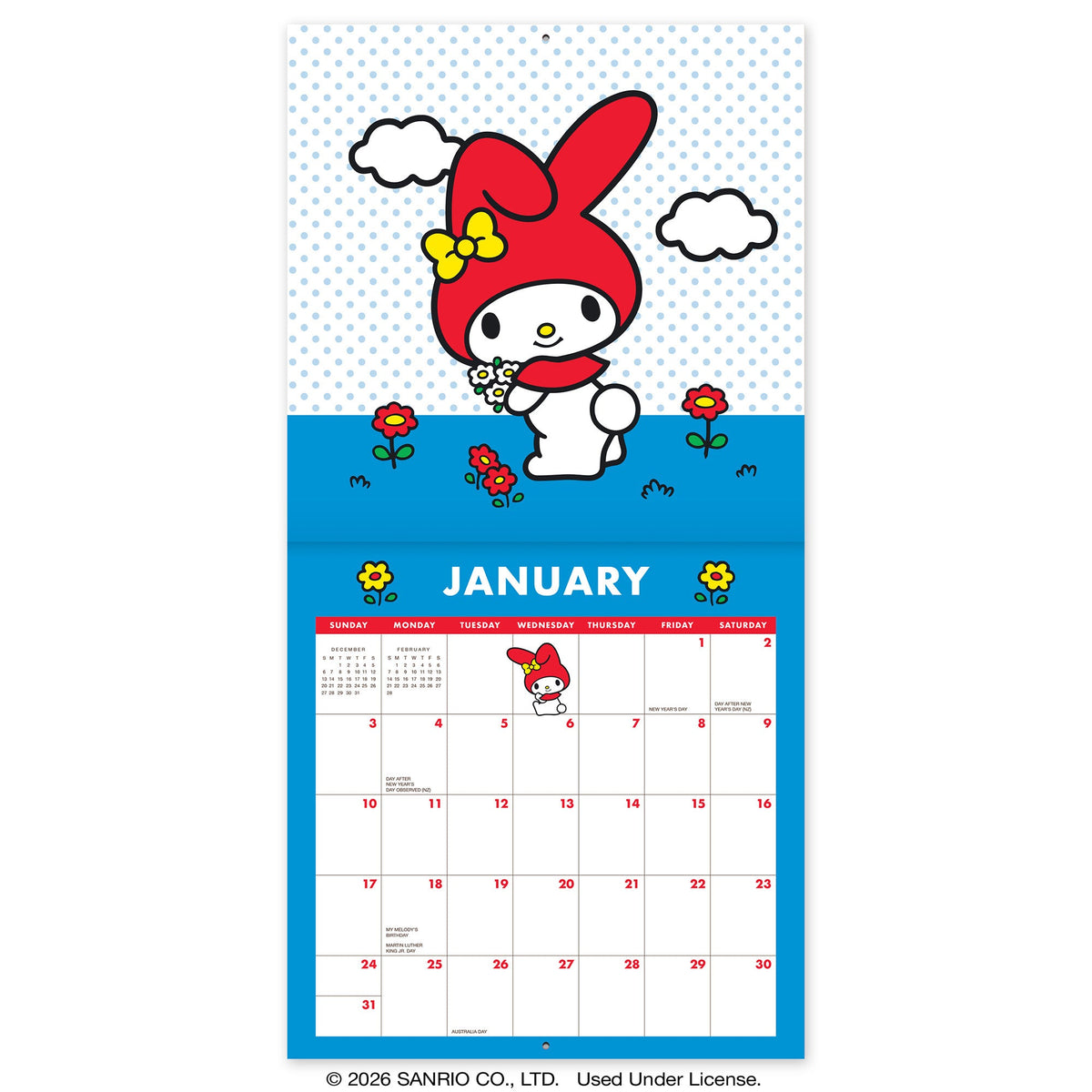 Hello Kitty and Friends 2027 Petite Retro Wall Calendar