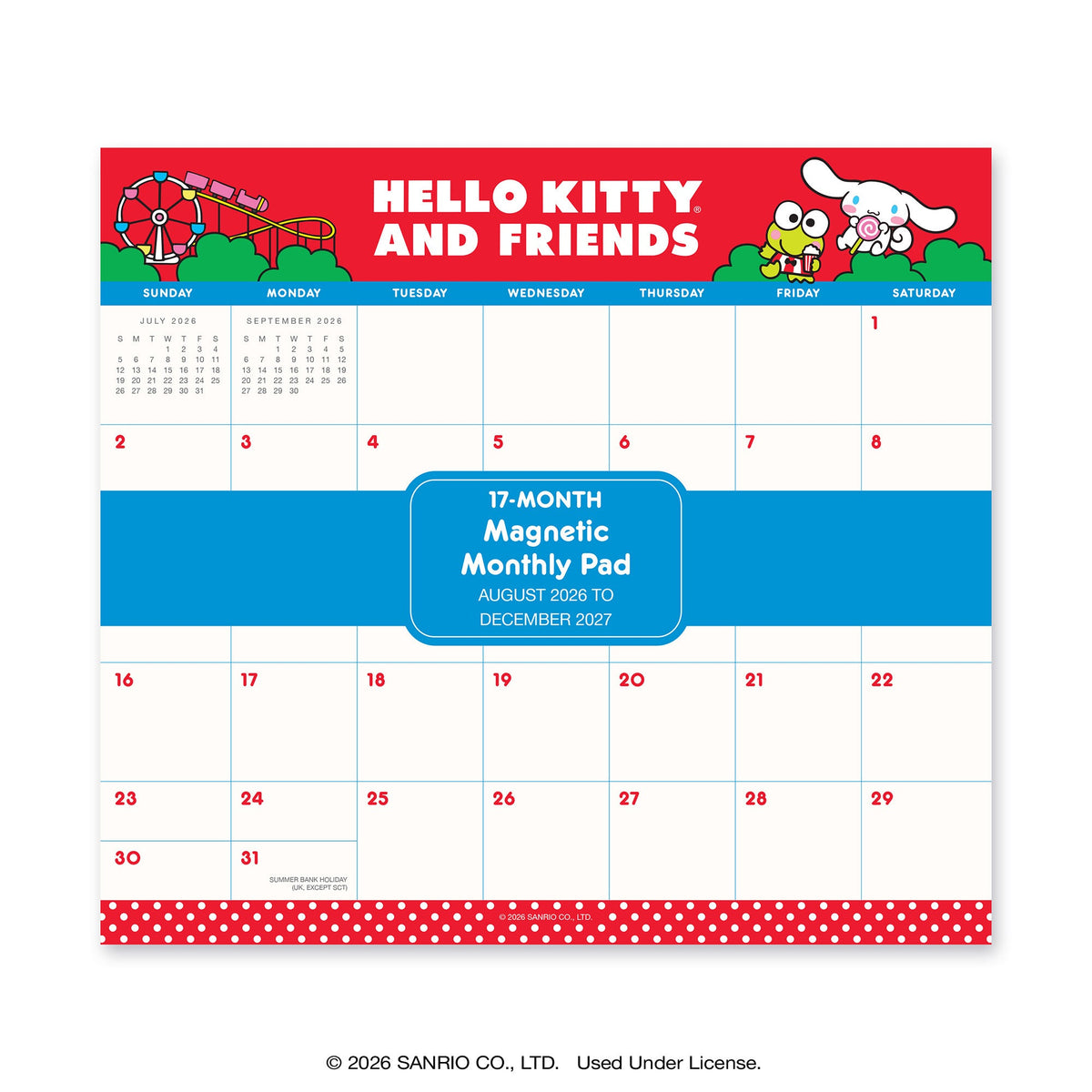 Hello Kitty and Friends 2027 Retro Magnetic Monthly Pad