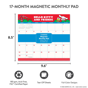 Hello Kitty and Friends 2027 Retro Magnetic Monthly Pad