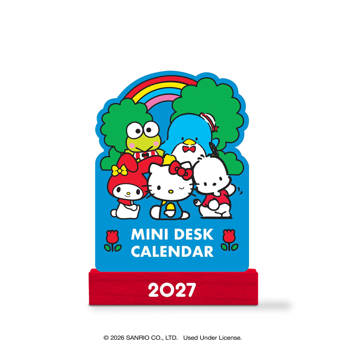 Hello Kitty and Friends 2027 Retro Mini Desk Calendar with Wood Stand