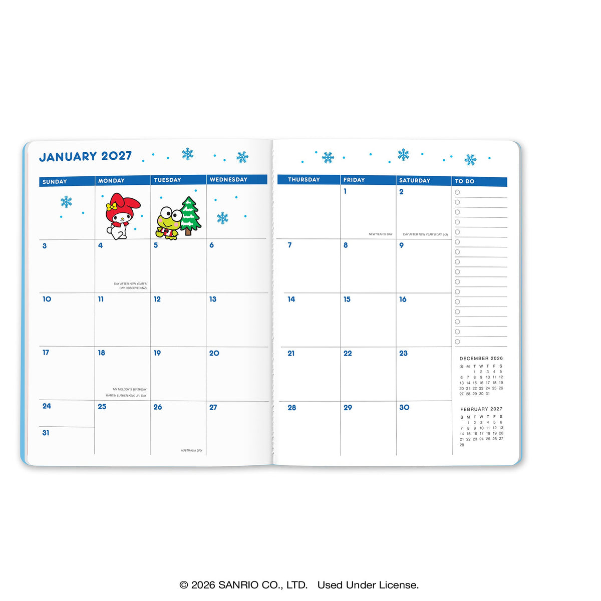 Hello Kitty and Friends 2027 Retro Just Right Monthly Planner & Bookmark