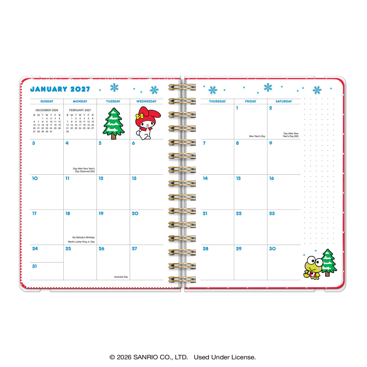 Hello Kitty and Friends 2027 Retro Deluxe Compact Flexi Planner
