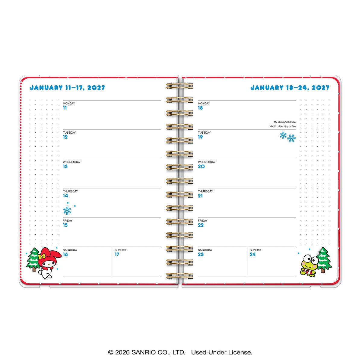 Hello Kitty and Friends 2027 Retro Deluxe Compact Flexi Planner