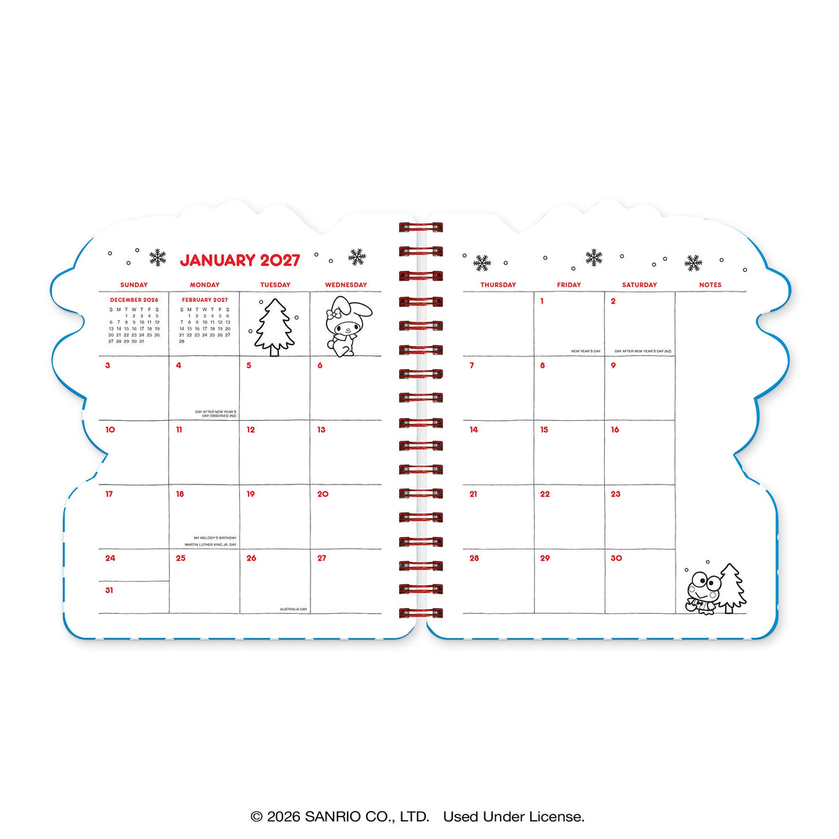 Hello Kitty and Friends 2027 Retro Die-Cut Weekly Planner