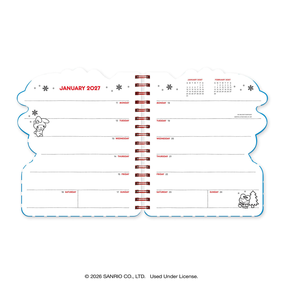 Hello Kitty and Friends 2027 Retro Die-Cut Weekly Planner
