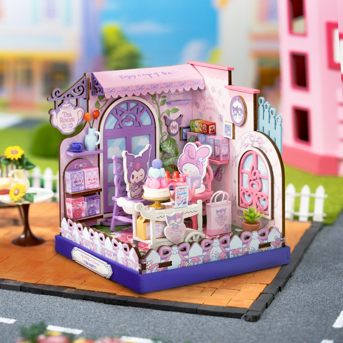 My Melody & Kuromi Tea Party DIY Miniature House Kit Toys&Games HANDS CRAFT