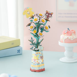 Pompompurin & Chococat Chamomile 3D Wooden Flower Puzzle Kit Toys&Games Hands Craft