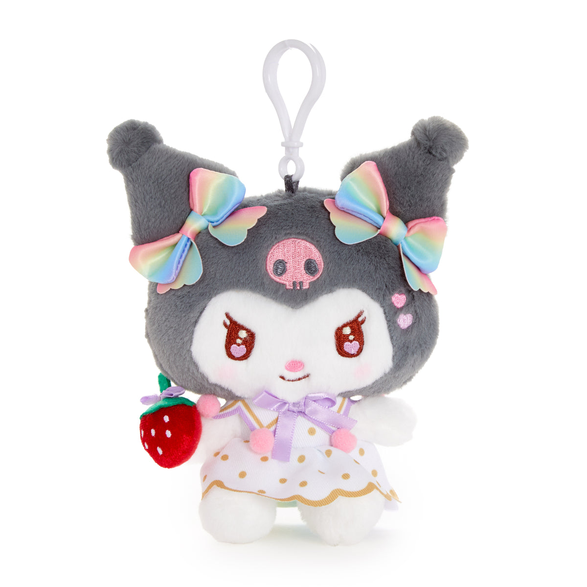 Kuromi Plush Mascot Clip (Strawberry Rainbow Series) Plush NAKAJIMA CORPORATION