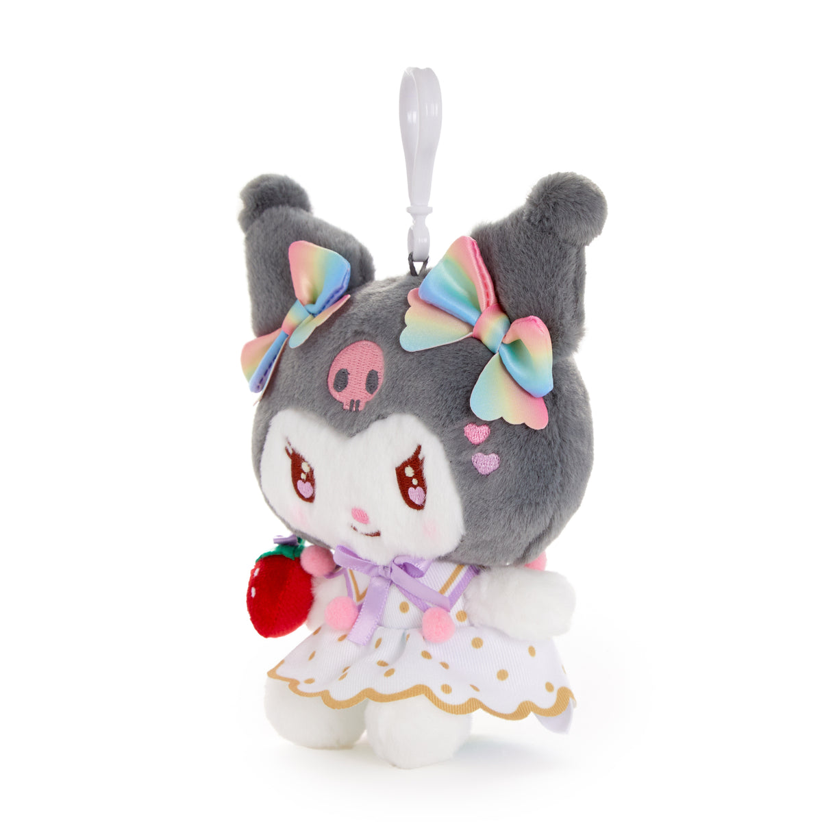 Kuromi Plush Mascot Clip (Strawberry Rainbow Series) Plush NAKAJIMA CORPORATION