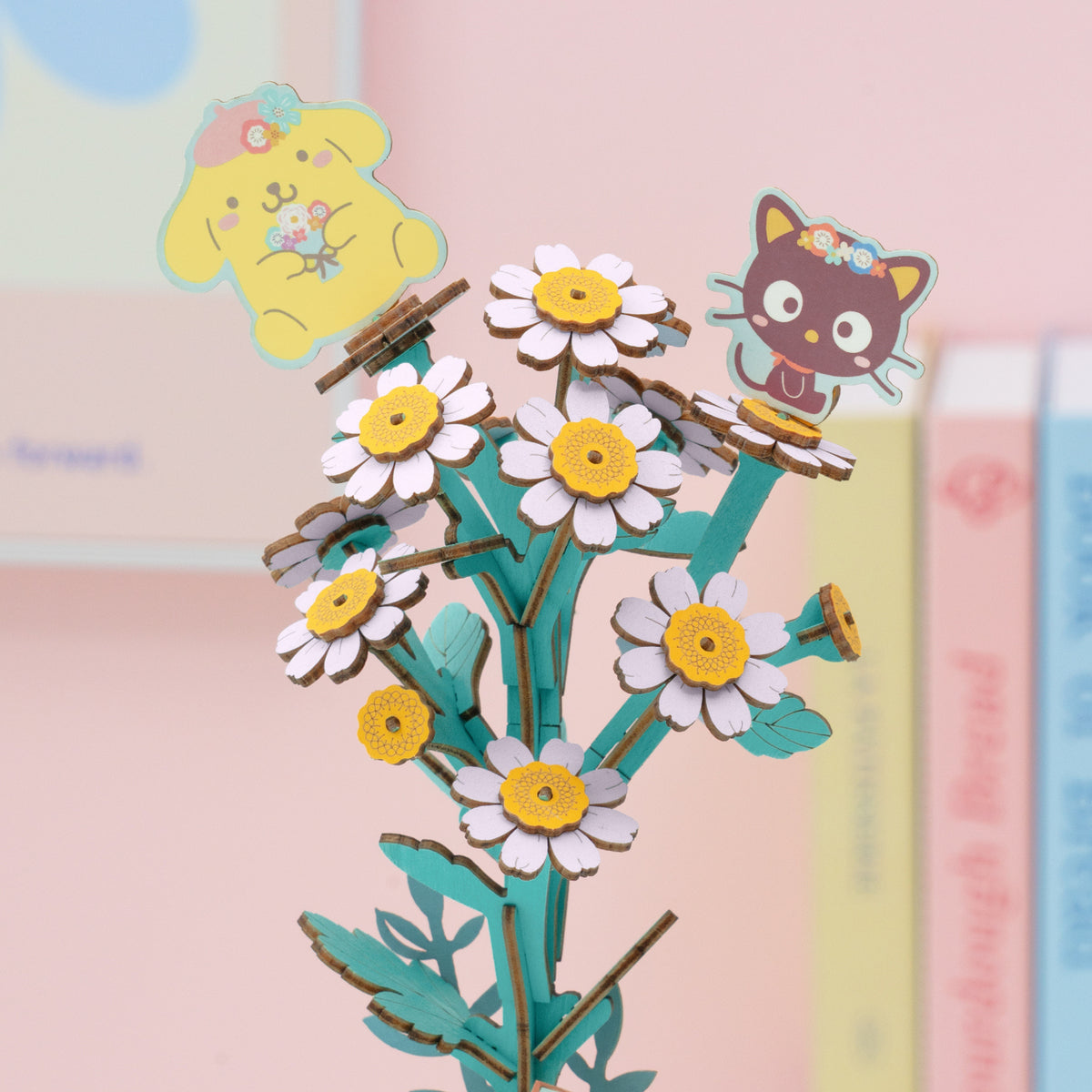 Pompompurin & Chococat Chamomile 3D Wooden Flower Puzzle Kit Toys&Games Hands Craft