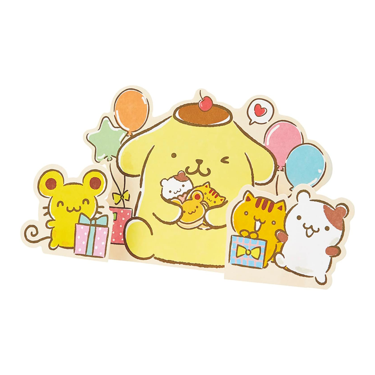 Pompompurin Stickers and Greeting Card (Small Gift Series) Stationery Japan Original   