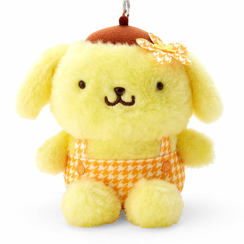 Pompompurin Plush Mascot Keychain (Floral Houndstooth Series) Accessory Japan Original   