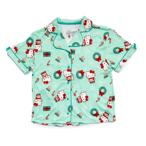 Hello Kitty Holiday Wreath 2-pc Loungewear Set (Green) Apparel BIOWORLD