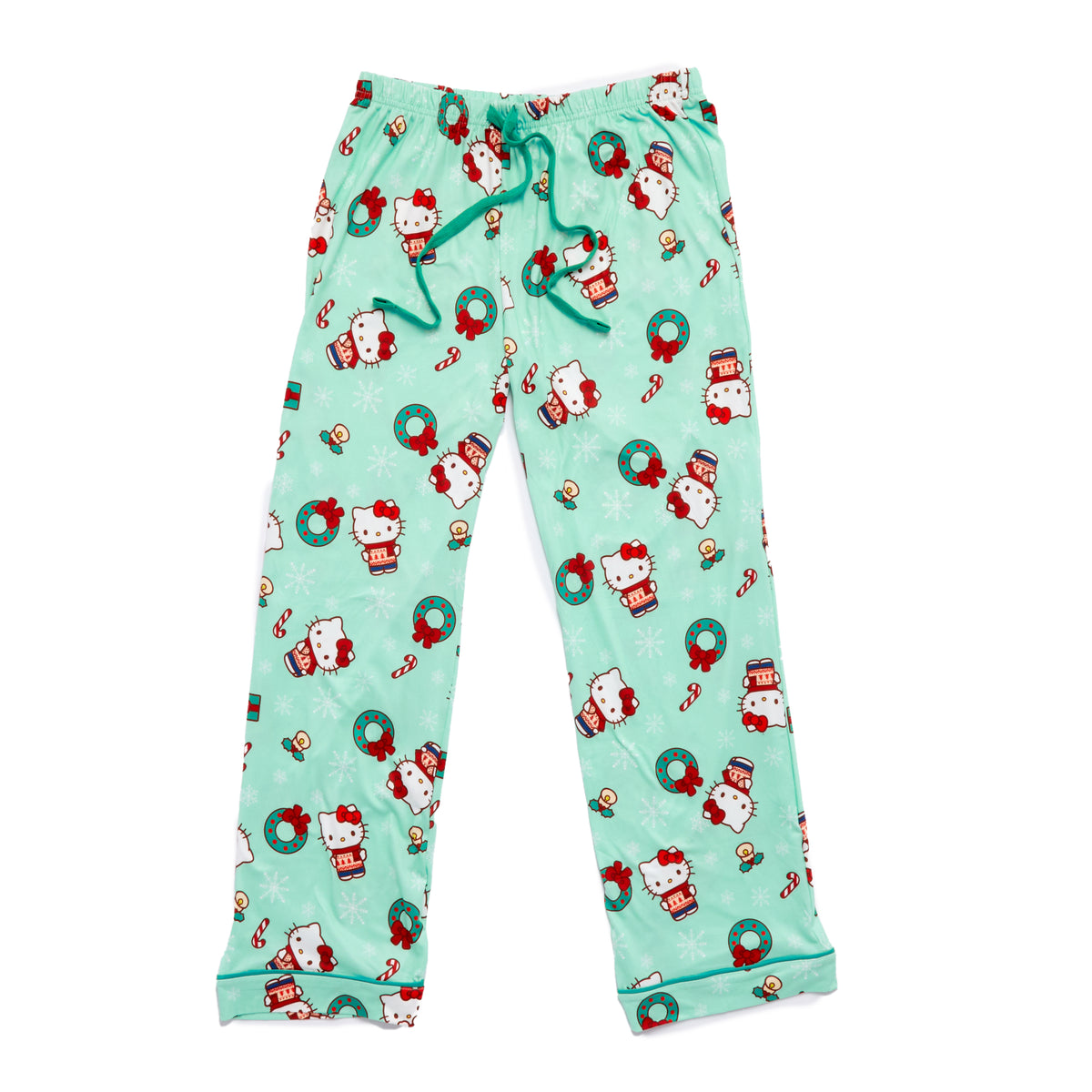 Hello Kitty Holiday Wreath 2-pc Loungewear Set (Green) Apparel BIOWORLD