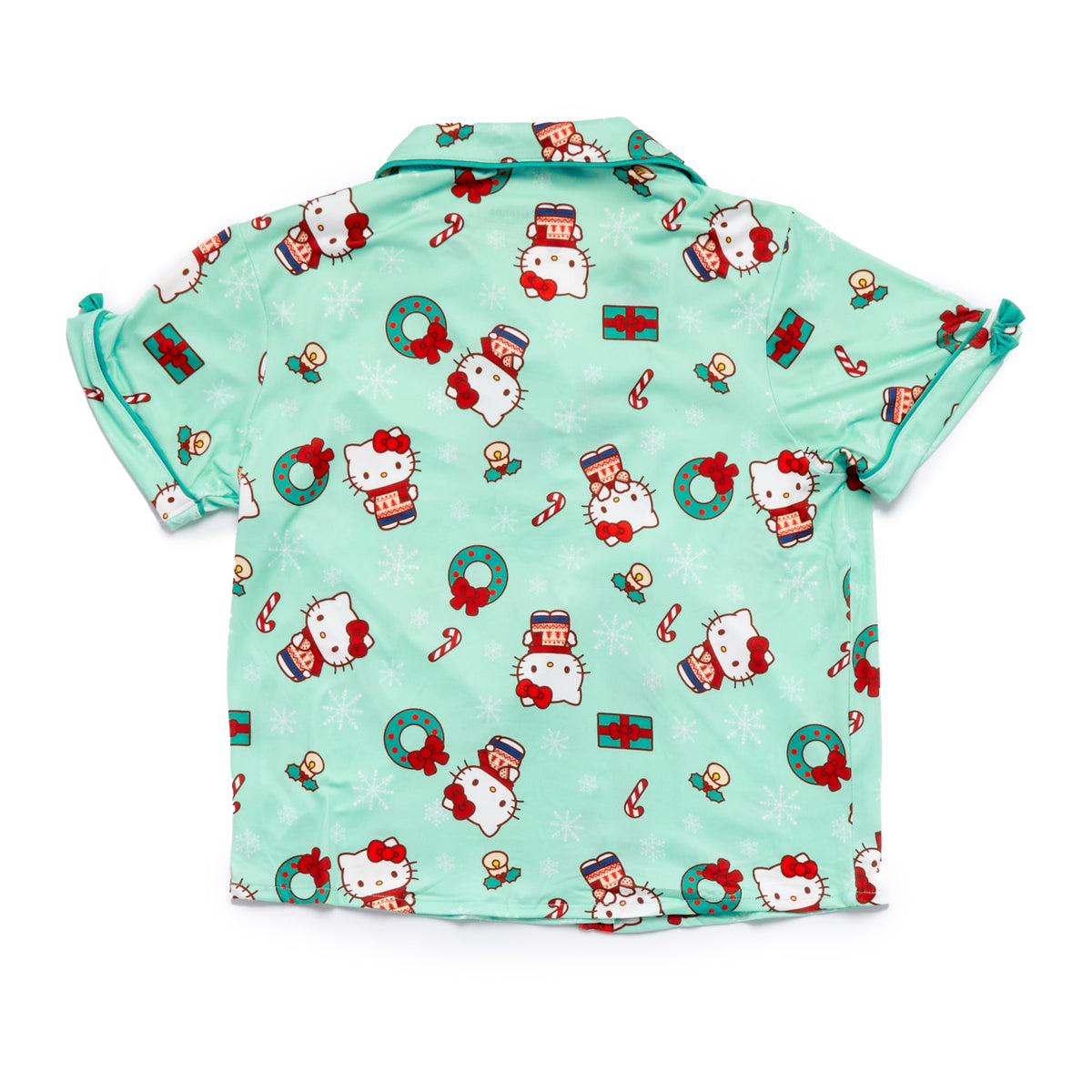Hello Kitty Holiday Wreath 2-pc Loungewear Set (Green) Apparel BIOWORLD