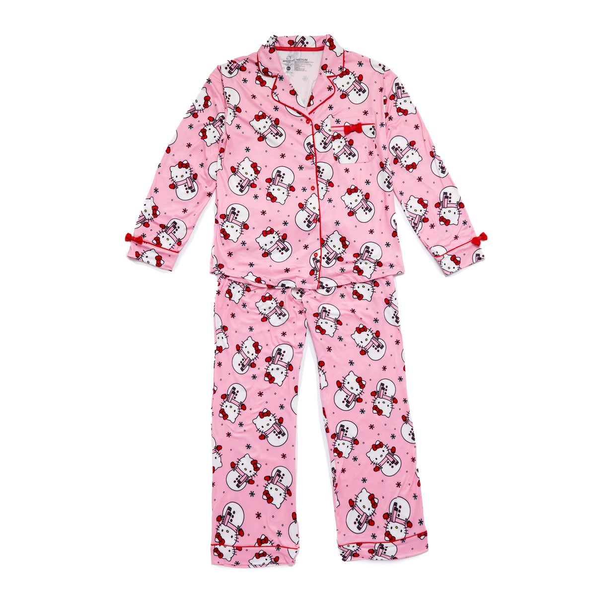 Hello Kitty Holiday Snowman 2-pc Loungewear Set (Pink) Apparel BIOWORLD