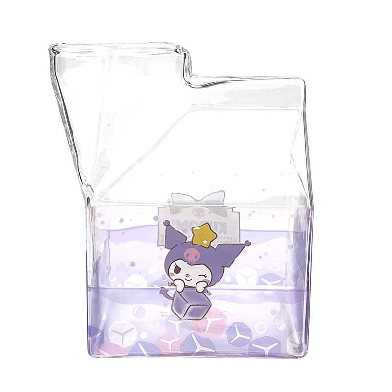 Hello Kitty Kawaii Glass Milk Carton Cup