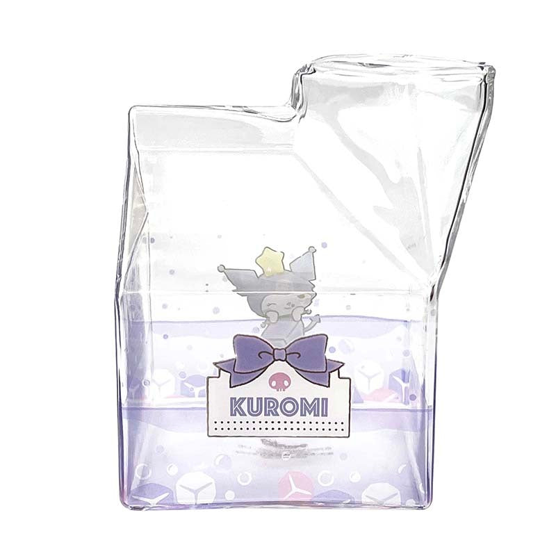 Kuromi Kawaii Glass Milk Carton Cup Home Goods Global Original   