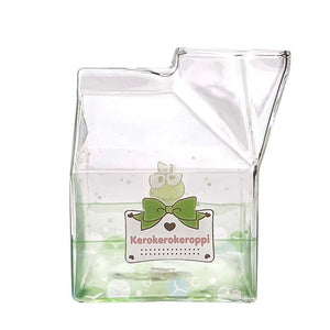 Keroppi Kawaii Glass Milk Carton Cup Home Goods Global Original   