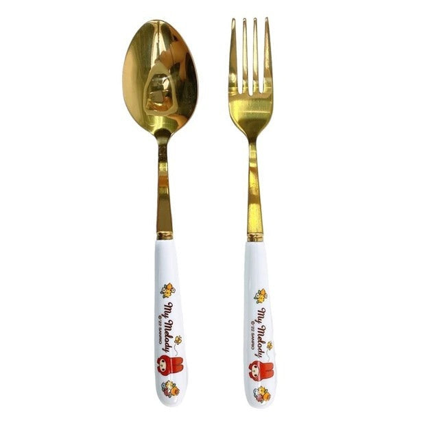 My Melody Spoon &amp; Fork Set (Red Classic Gingham Series) Home Goods Global Original   