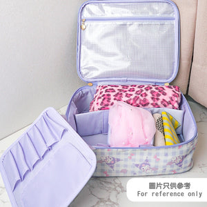 Hello Kitty Gingham Cosmetic Travel Case Bags Global Original   