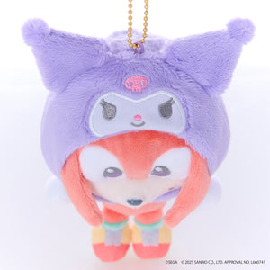 SONIC & FRIENDS x Hello Kitty and Friends Plush Mascot Keychain (Knuckles x Kuromi) Accessory Sega Fave Corporation