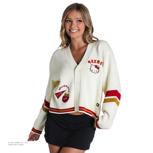 Hello Kitty x The Wild Collective San Francisco 49ers Cropped Cardigan Apparel The Wild Collective