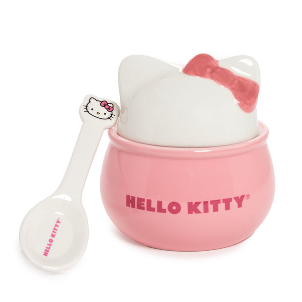 Hello Kitty Ceramic Sculpted Bowl and Spoon Set