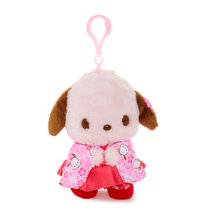 Pochacco Plush Mascot Clip (Spring Kimono Series) Accessory NAKAJIMA CORPORATION