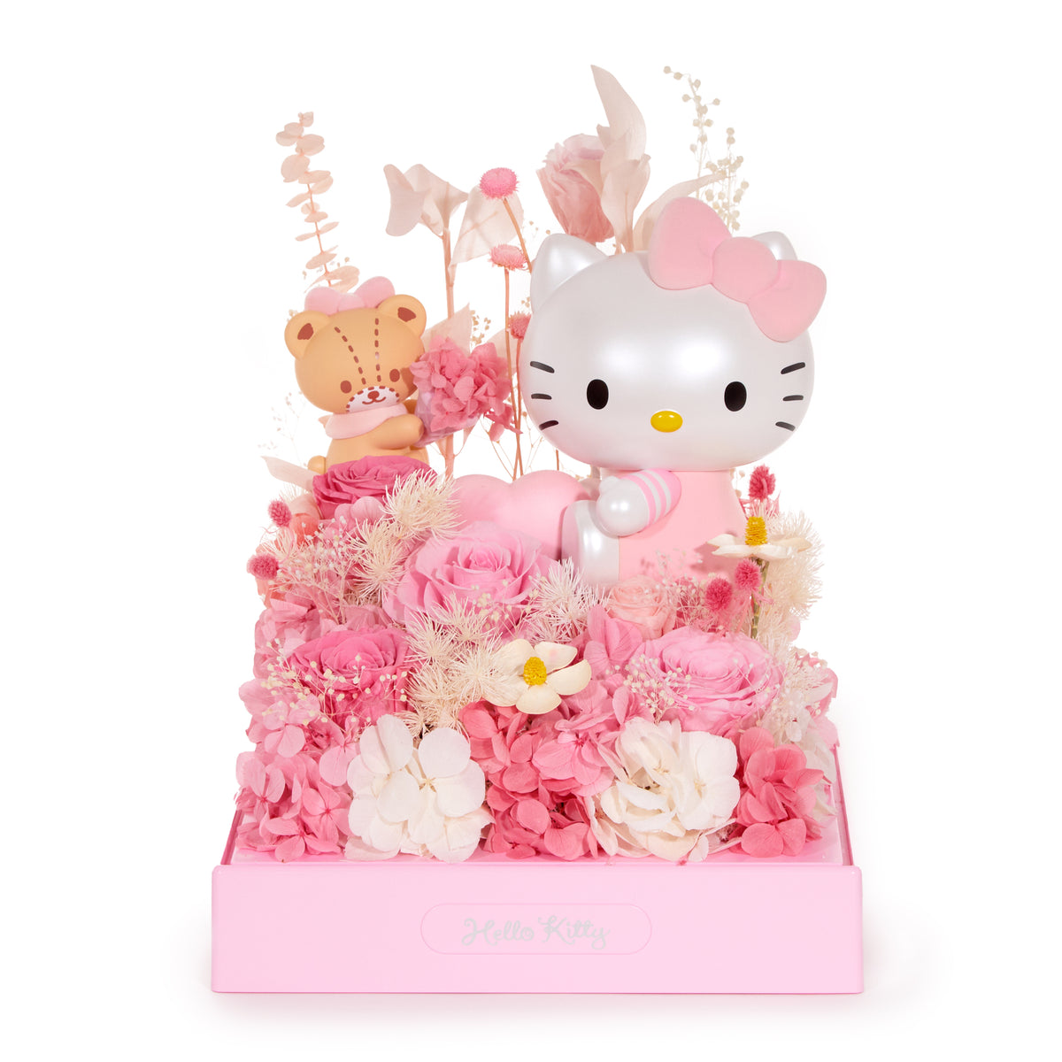 Hello Kitty Preserved Flower XL Figurine (Heartbeat - Heartfelt Gift Series) Home Goods Mascot Fun Inc