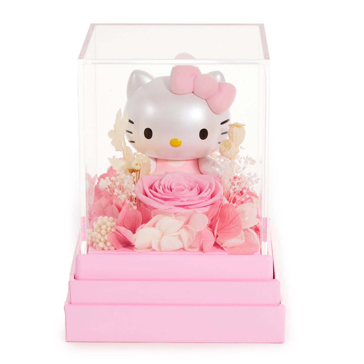 Hello Kitty Preserved Flower M Figurine (Pink Melody - Heartfelt Gift Series) Home Goods Mascot Fun Inc