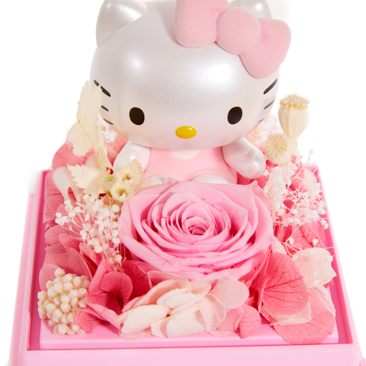 Hello Kitty Preserved Flower M Figurine (Pink Melody - Heartfelt Gift Series) Home Goods Mascot Fun Inc